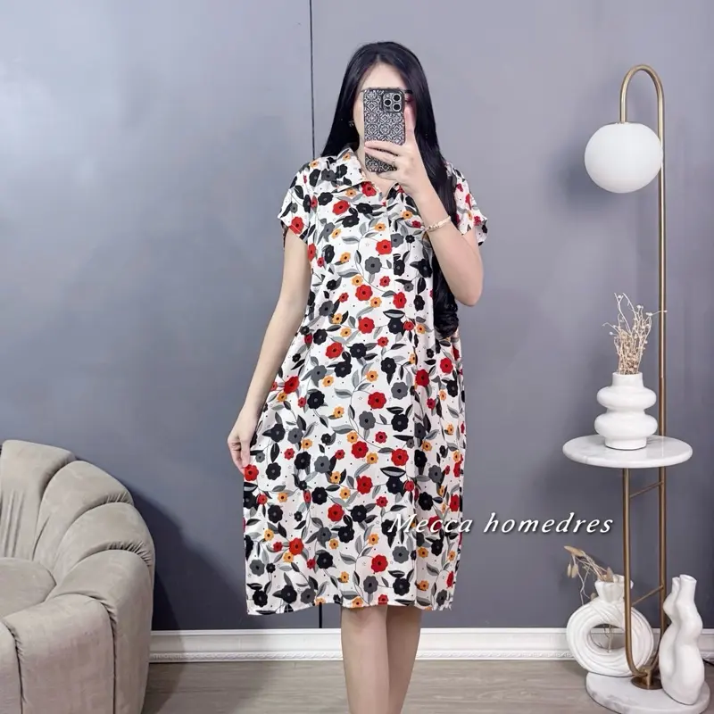 Mecca Dress korea style motif pita - Daster Motif rayon viscose busui resleting Bumil Wanita 2
