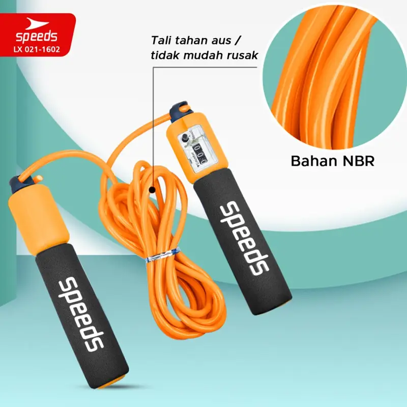 SPEEDS SKIPPING LOMPAT TALI JUMP ROPE BERKUALITAS TERMURAH COUNTER 021-1602 2