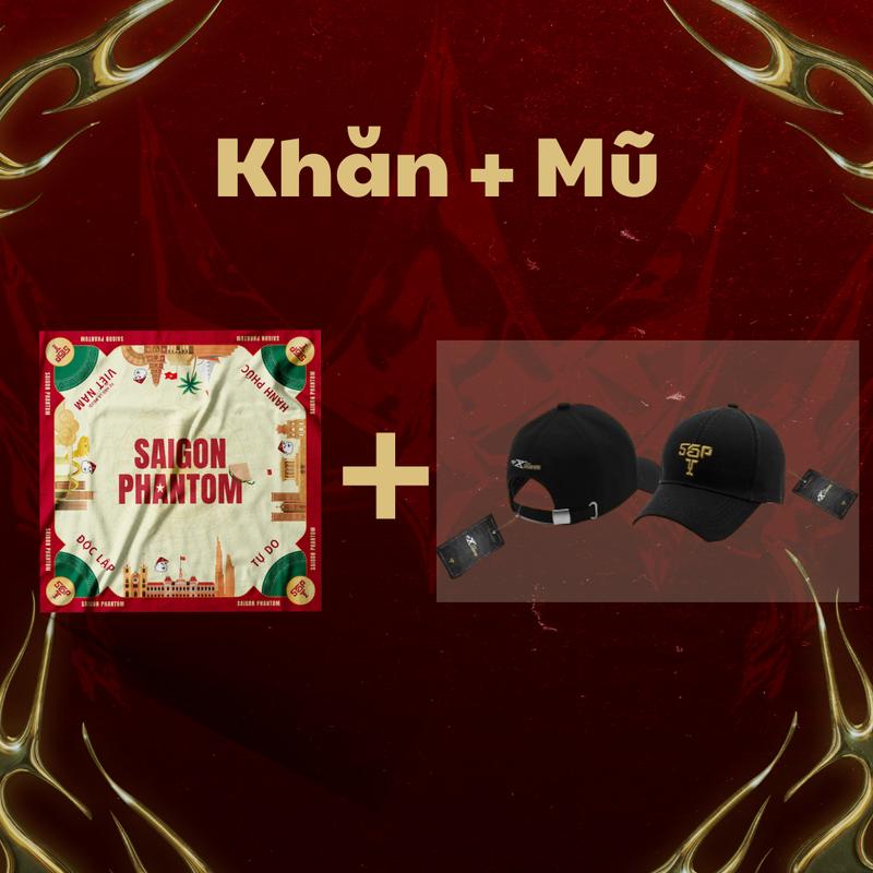   Combo KHĂN + MŨ  - KHĂN LỤA BANDANA VÀ MŨ SAIGON PHANTOM - THỜI TRANG Ý NGHĨA - PHỤ KIỆN QUÀ TẶNG MANG TÍNH BIỂU TƯỢNG 