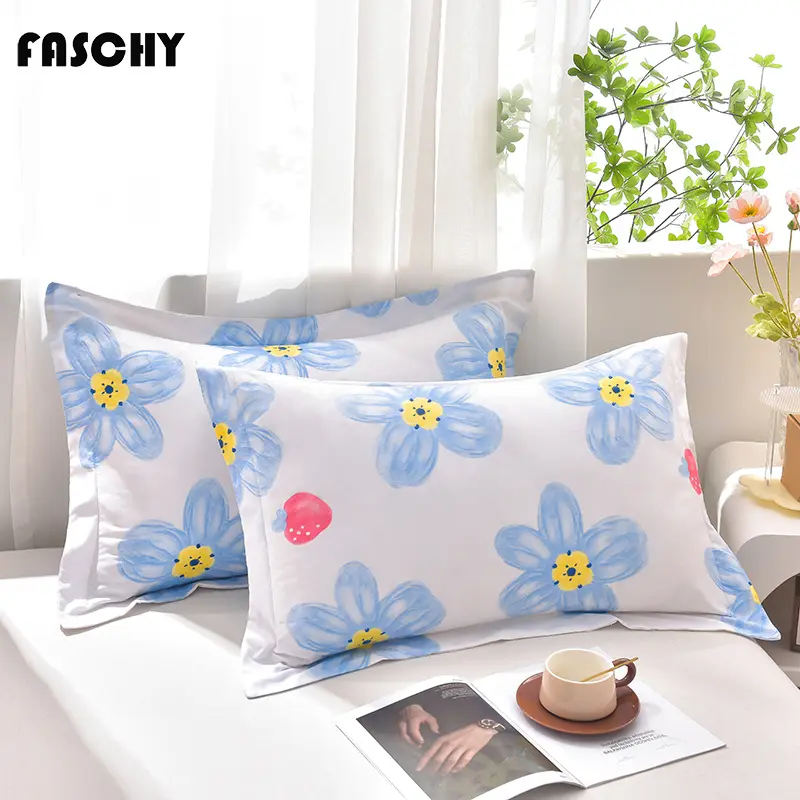 FASCHY Floral Pillowcase 16 Colors,Multi-patterned Pillow Case,Breathable Pillow Cover
