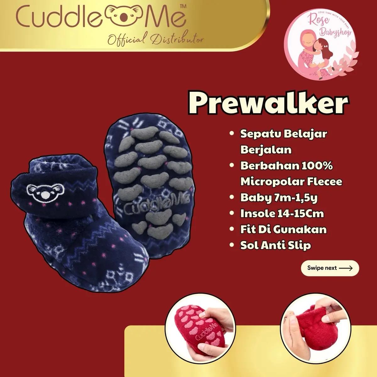 Prewalker Cuddleme Sepatu Balita Nyaman Lembut