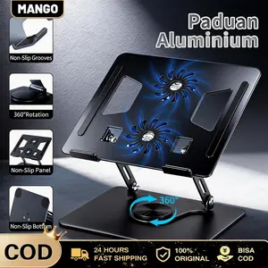 Laptop Stand 360° Rotatable Bisa Dilipat Portable Laptop Stand Dudukan Notebook Meja Aluminium For 11-17.3" Laptop Tablet For