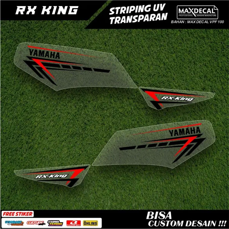 Striping UV Motor RX King / Stiker Transparan Aksesori Body Motor RX King Bisa Custom - SRX 0