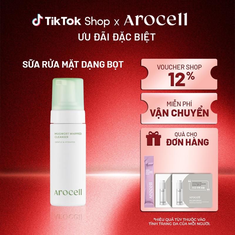   AROCELL  Sữa Rửa Mặt Bọt Ngải Cứu Làm Sạch Sâu Dưỡng Ẩm Trắng Mugwort Whipped Cleanser 200ml 