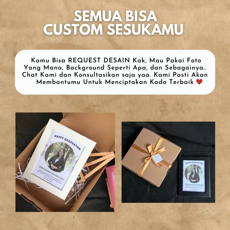 Kado Pigura Custom Foto | Bingkai Foto 5R | Kado Ultah | Anniversary | Souvenir | Pernikahan | Wisuda | Custom Sertifikat Pigura | Gift Foto Hadiah 3