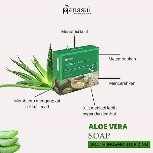 Hanasui Bamboo Charcoal & sloe vera Soap with Scrub BPOM Sabun Hanasui 4