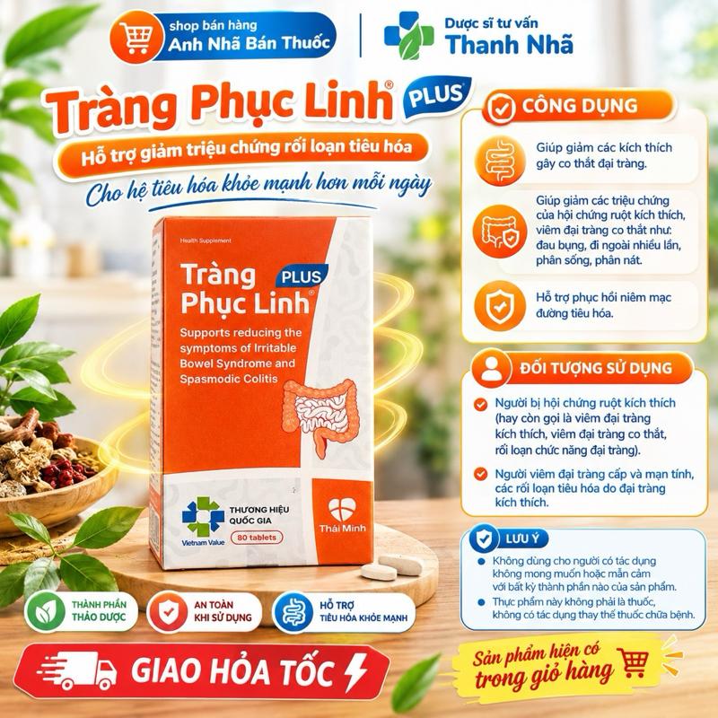 Tràng Phục Linh Plus Hỗ Trợ Giảm Triệu Chứng Rối Loạn Tiêu Hóa Cho Hệ Tiêu Hóa Khỏe Mạnh Hơn Mỗi Ngày