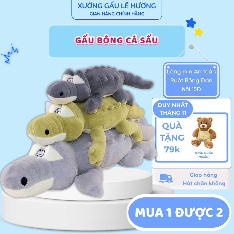 Gấu BÔNG CÁ SẤU 2M thú nhồi bông cá sấu xinh dep cá sấu gối ôm quà tặng lông mềm