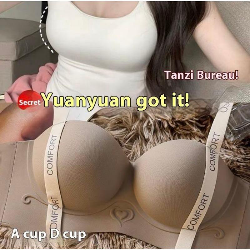 Bra Angkat, Tanpa Wayar dan Licin, Seluar Dalam Seksi Wanita, Cawan Tebal, Bra Separuh Cawan, Pakaian Dalam Wanita, Brassiere, [COD] 4