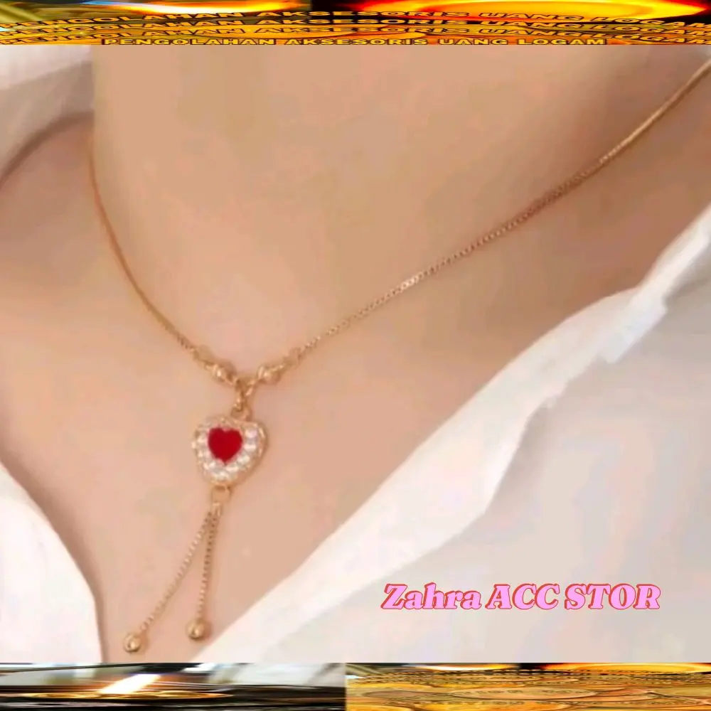 Kalung koin motif kovw pernata merah delima 1991 Permata