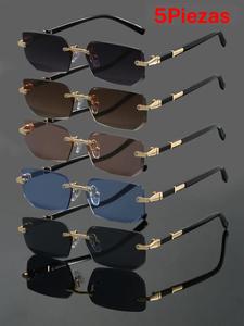 Conjunto de gafas de sol unisex de estilo simple, gafas de sol sin montura casuales de moda para uso diario, accesorios de moda para actividades al aire libre