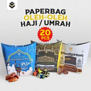 (20 pcs) Tas Paperbag Oleh Oleh Haji dan Umroh - Tas Jinjing dus kotak plus tali Bag Gift