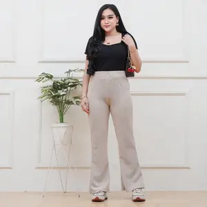 KRATOS - { MURAH BANGET! } Flarepants RIB Knit CUTBRAY -Celana Panjang wanita Celana Korean style - CELANA WANITA TERBARU CUTBRAY KNIT