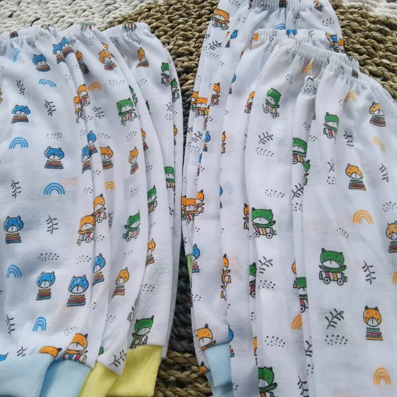 Celana Panjang Bayi Laki-laki Perempuan 0-12 Bulan Putih Full Print Halus Dan Lembut Hewan Anak-Anak Lutut 6