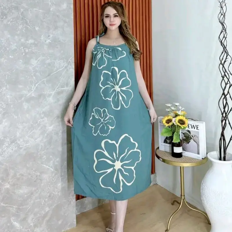 daster yukensi bunga Rayon Motif Dewasa Panjang 4
