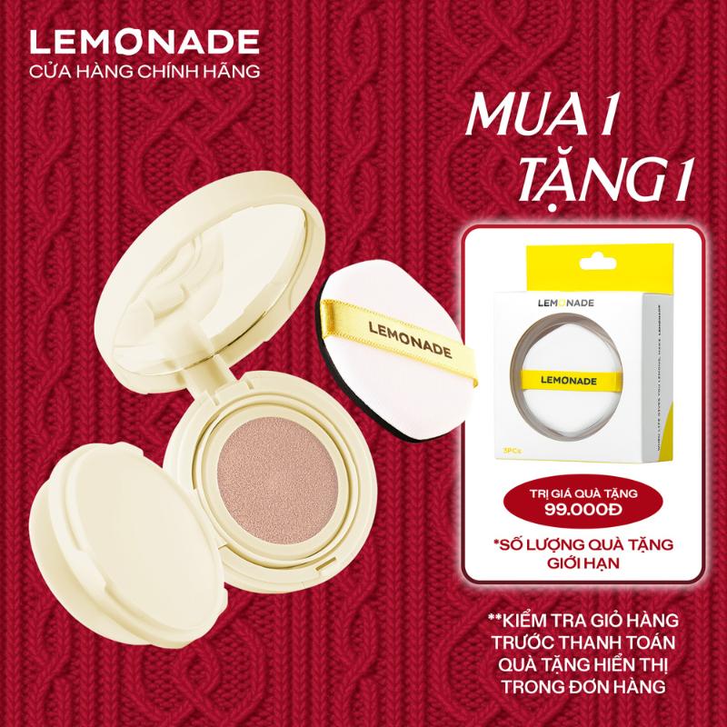   MUA 1 TẶNG 1  MUA 01 Phấn nước Lemonade Matte Addict Cushion 15g TẶNG 01 Bộ 3 Bông Phấn Tán Nền 