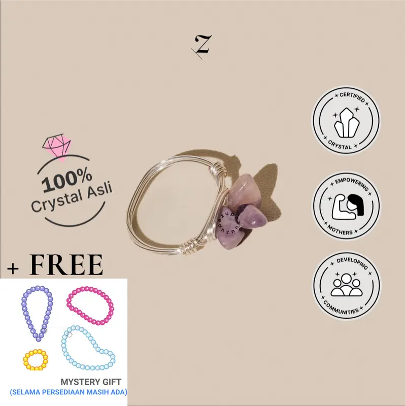 Zupazupazuu Wire Ring Myriad Cincin Crystal II Berbentuk Bunga Menghubungkan Kisah Cinta [Mystery Gift Random] 0