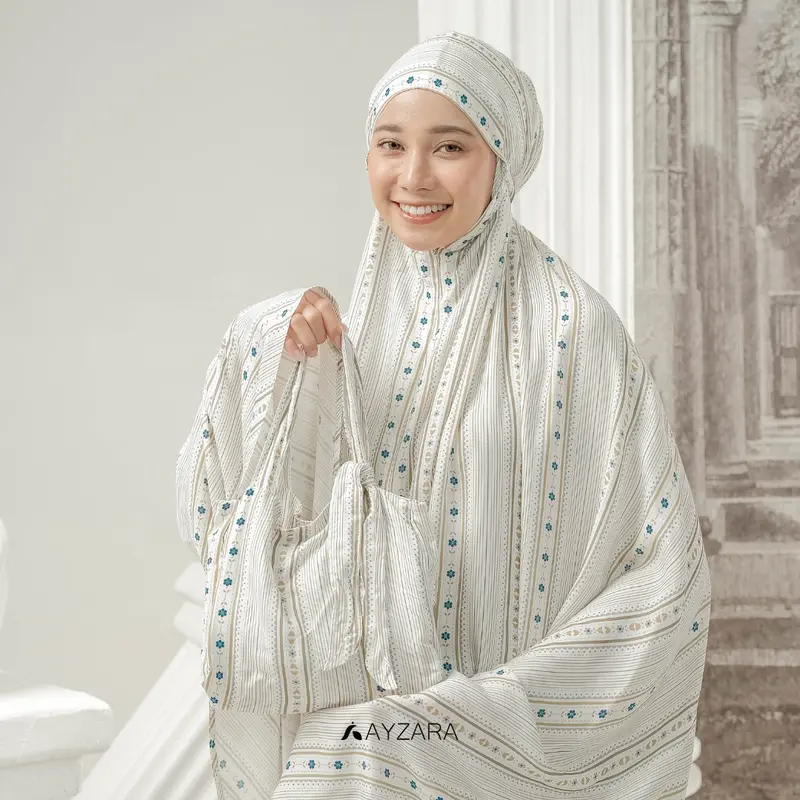 AYZARA - Mukena Dewasa Motif Rayon Azura Series Atasan Bawahan 0