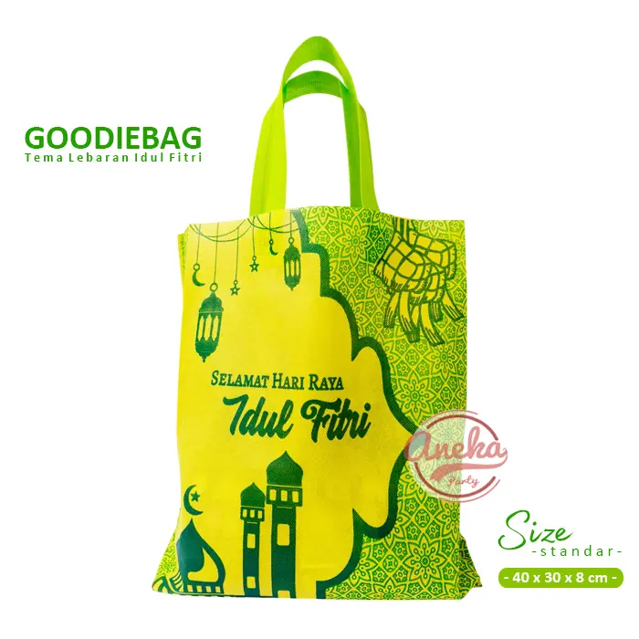 isi 12 Tas Parsel Idul Fitri standar grosir / Goodie Bag Idul Fitri / Kantong Snack Souvenir parsel lebaran / tas lebaran idul fitri / tas kain lebaran 3