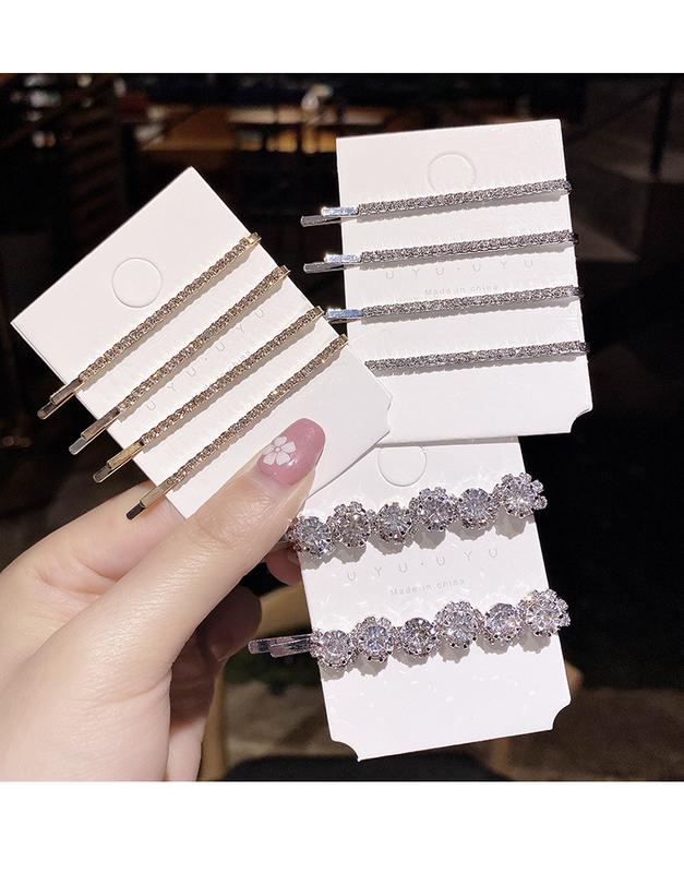 Product Introduction of Hot Korea Diamond Hairpins Women Bingbing Crystal Hair Clips Set Girls Luxury Shining Crystal Barrettes Hair Accessories Styling 2