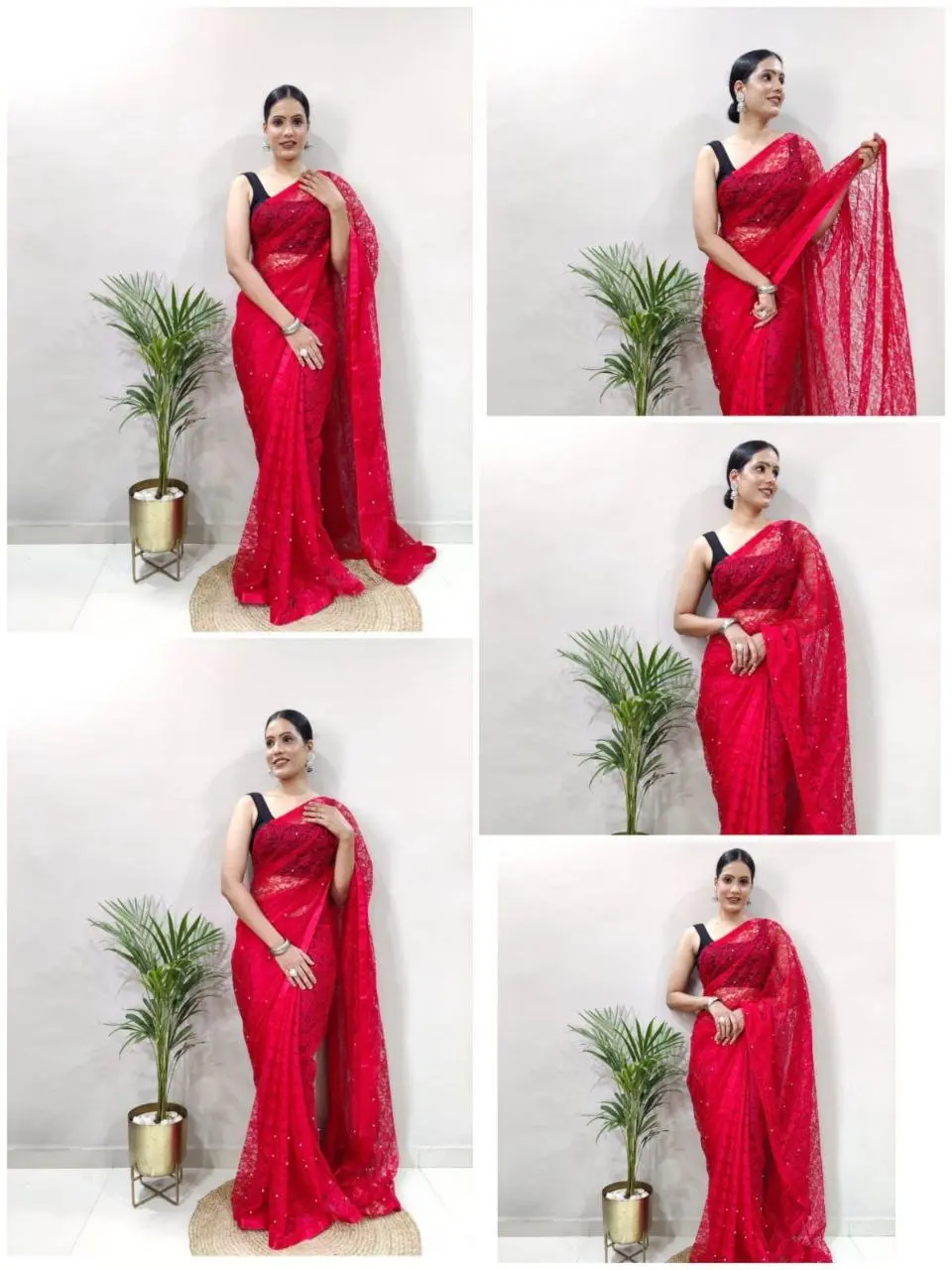 SA044 Soft Brasso Net Saree - ready stock - delivery 2-4 days - BUKAN/NOT READYMADE
