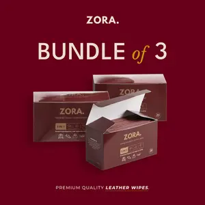 Bundling 3 ZORA Premium Quality Leather Wipes | Tisu Pembersih Tas Kulit Tisu Pembersih Dompet Kulit