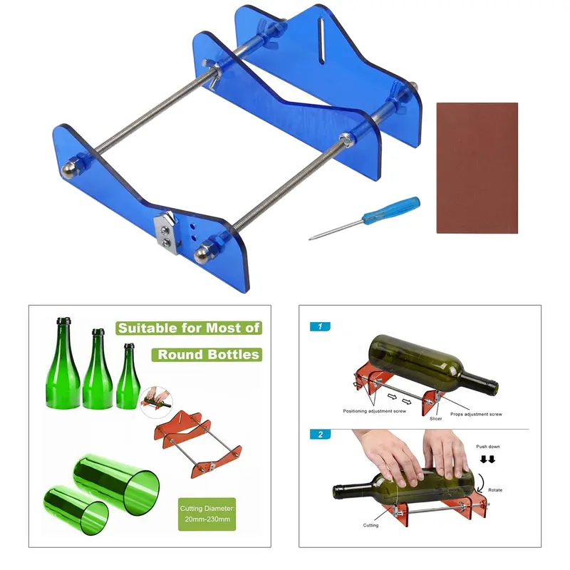 Dụng Cụ Cắt Kính, Tự Làm, Để Cắt Rượu, Bia, Phụ Kiện Dụng Cụ Cầm Tay 3 Màu Có Sẵn 1