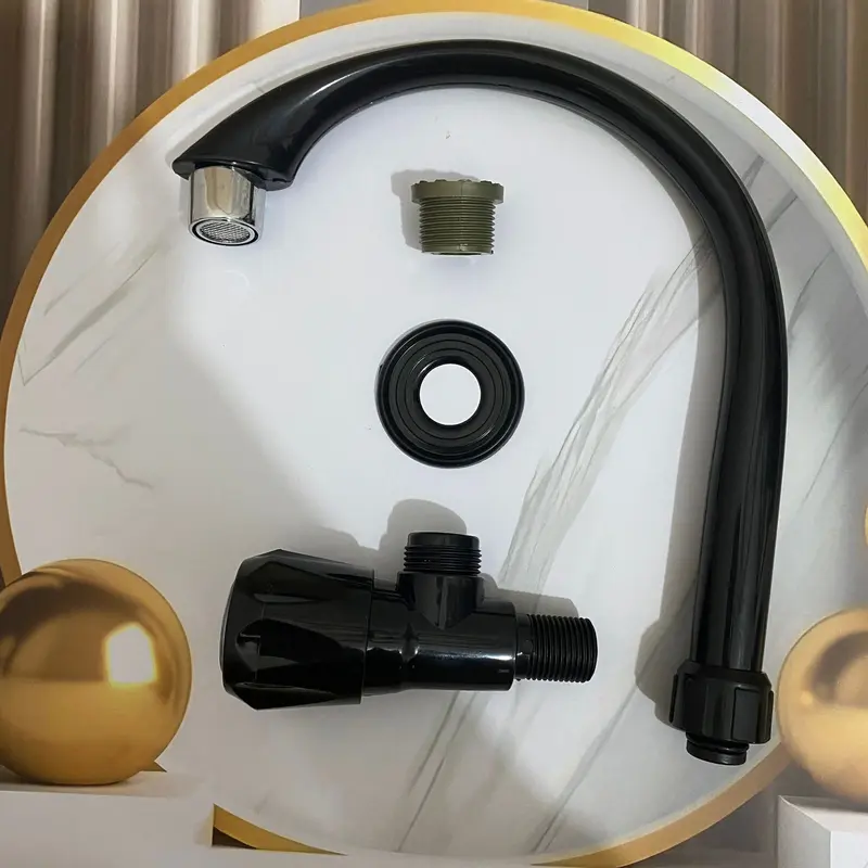 Keran air Keran angsa Mahkota PVC MURAH Mewah Cuci Piring / Wastafel / Kamar mandi / Dapur Hitam bathtub faucet 7
