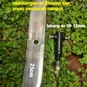 sambungan as dinamo penggerak + pisau cacah rumput