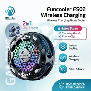 Oaktree Funcooler FS02 Wireless Charging Kipas Pendingin HP Magnet Fan Cooler HP Wireless Charge