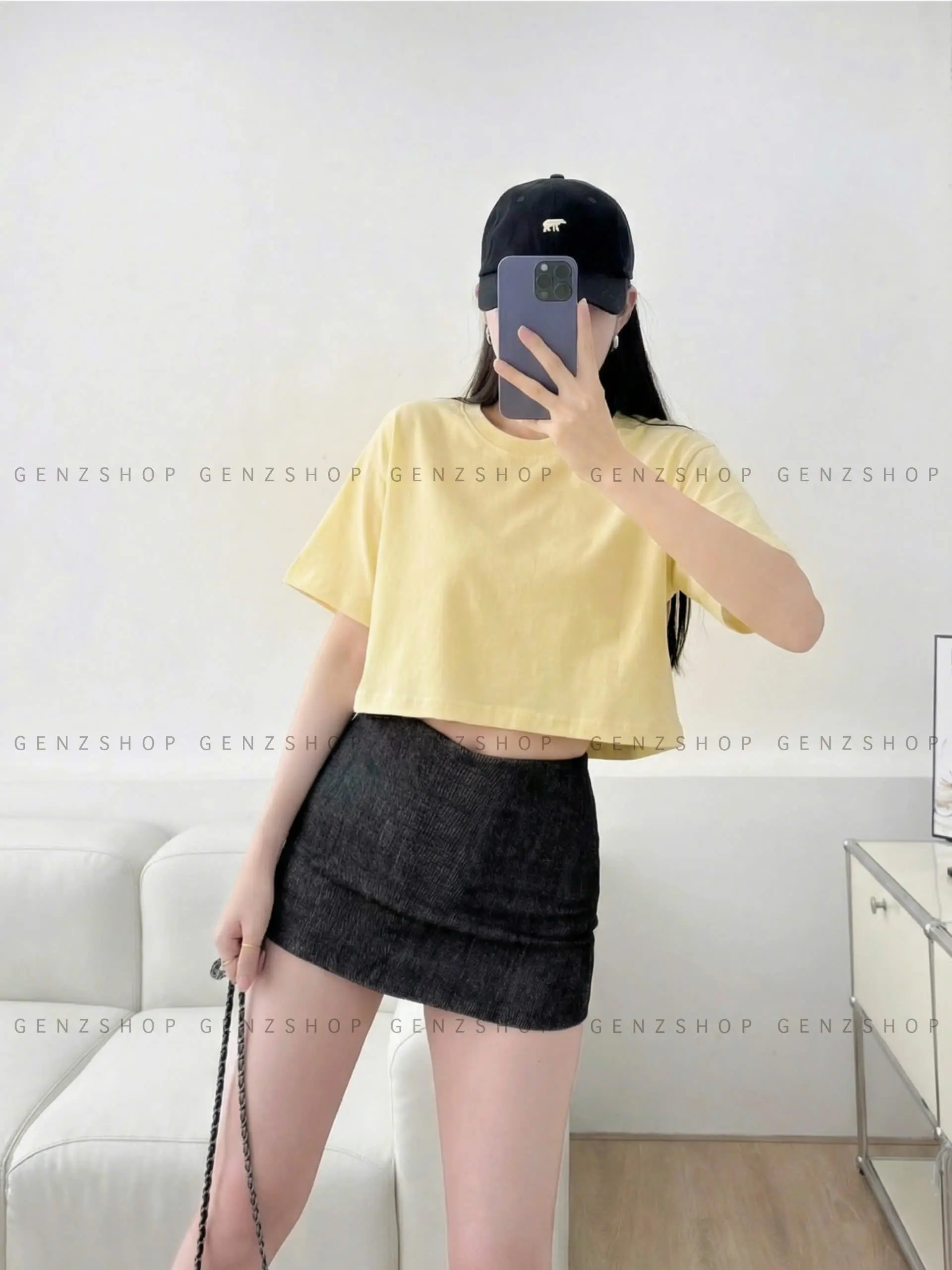ÁO THUN CROPTOP TRƠN FORM RỘNG TRẺ TRUNG Mùa Hè Nữ  Cổ Tròn | BigBuy360 - bigbuy360.vn