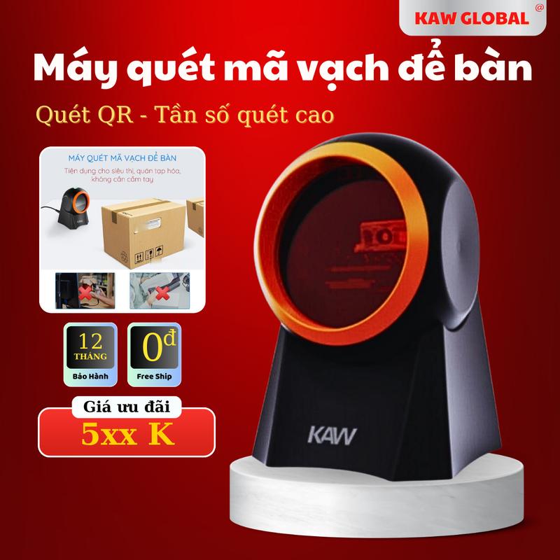 KAW Máy quét mã vạch để bàn - Công Nghệ CMOS, Tần Số Quét 200L/Giây, Quét Mã QR, Mã Vạch