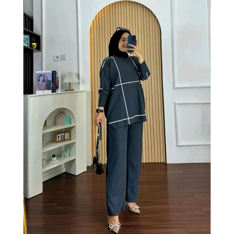 Setelan Wanita Muslim Fames Vior Cringkle Premium All Size to XL Casual 3