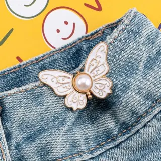 27HH KANCING PENGECIL CELANA JEANS KARAKTER KUPU-KUPU PENGAIT CELANA JEANS BENTUK KUPU-KUPU 1