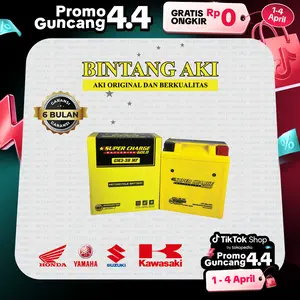 SUPERCHARGE GOLD GM3-3B 3AH Aki Kering Gel Motor Honda NSR 150, Yamaha RX King, Kawasaki Ninja 150 R, Suzuki Satria Hiu 2 Tak - Accessories, Baut Aksesoris Motorcycle