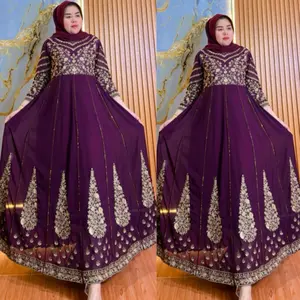 gamis hindi brugundi kocor bordil