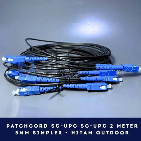 (2M) PATCHCORD FIBER OPTIC SC UPC - SC UPC 2 METER 3MM SIMPLEX - HITAM OUTDOOR SX