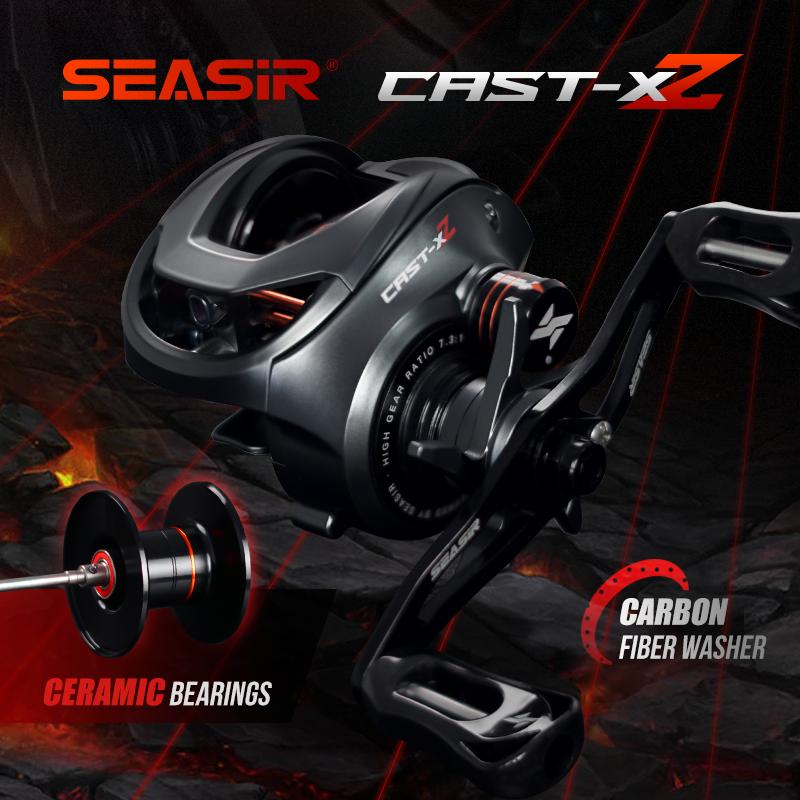 Cuộn Câu Ngang SEASIR Đúc X2 Bánh Răng Gốm Lai 7.3: 1 Máy Giặt Sợi Carbon Hệ Thống Ổ Cứng Kép Phanh N52 Cuộn Câu Cá