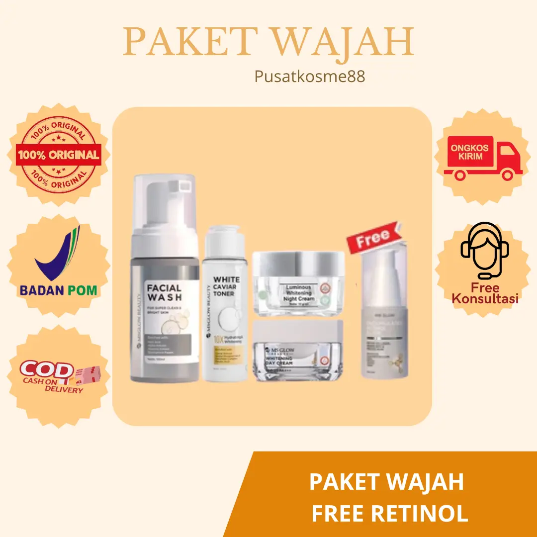 [KEMASAN TERBARU FREE RETINOL] PAKET WAJAH LENGKAP ORIGINAL FREE POUCH