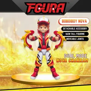 FGURA Figura Boboiboy Nova 16CM dengan Aksesori Dapat Dilepas & Sendi yang Dapat Dipergerakkan Dual Mode Nova Chakram