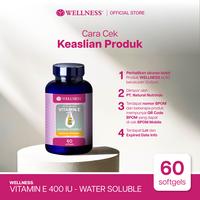 Gambar Wellness Natural Vitamin E-400 I.U (Water Soluble) - 60 Softgels Single - VITAMIN E-400 I.U (WATER SOLUBLE) dari Wellness Indonesia_NEW Kota Administrasi Jakarta Barat 4 Tokopedia