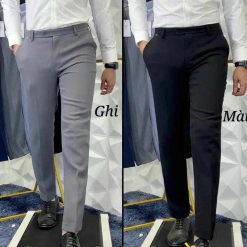 COMBO 2 Quần Âu Quần Tây nam chất liệu Cotton dầy dặn ,mềm mịn ,co giãn nhẹ ,chống nhăn ,chống xù form ống côn nhẹ Hàn Quốc 