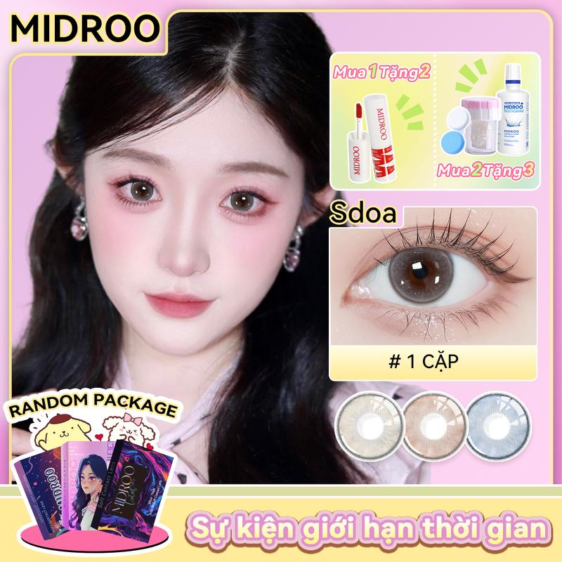 Midroo 0-6 Độ Lens Giãn Tròng to 14.5mm Lens Mắt Cận SODA Kính áp tròng highlight cho mắt 1 năm