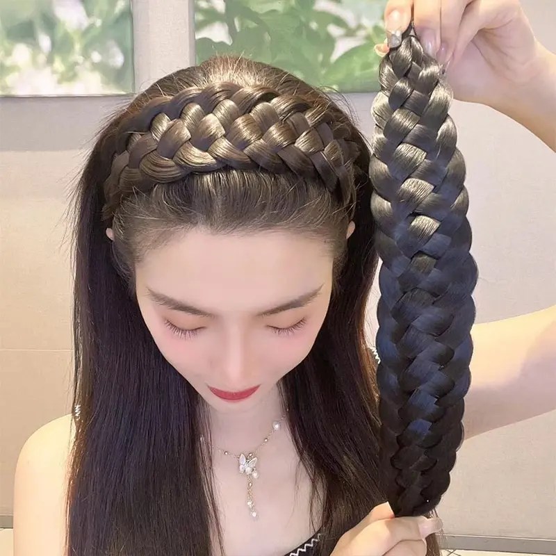 1.5/4.5cm Bando Handmade / Bando Kepang Rambut Alami Lebar 5