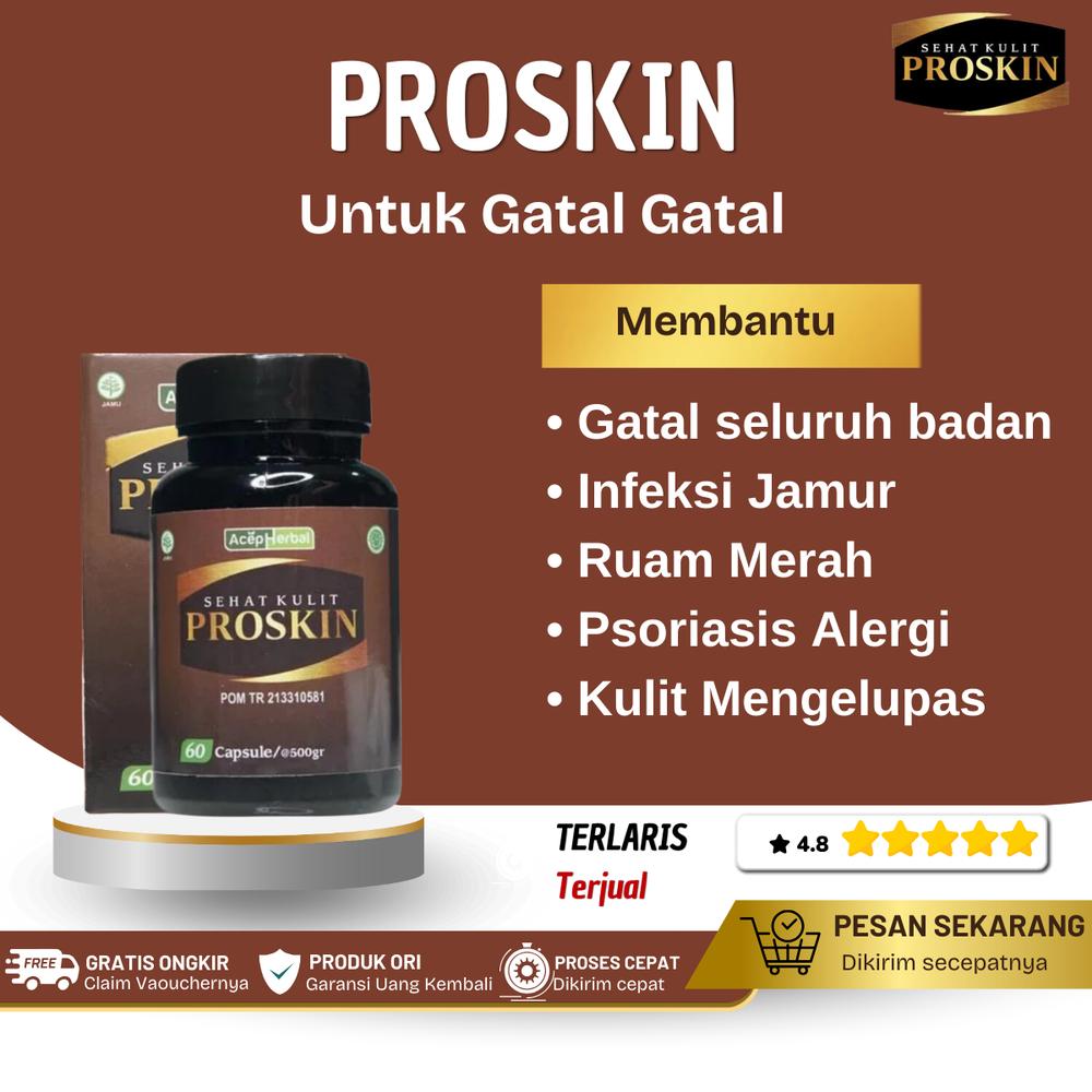 Suplemen Kesehatan Kulit Proskin untuk Gata Gatal, Infeksi Jamur, Bintik Merah, Ruam Lecet, Psoriasis, dan Alergi - Proskin