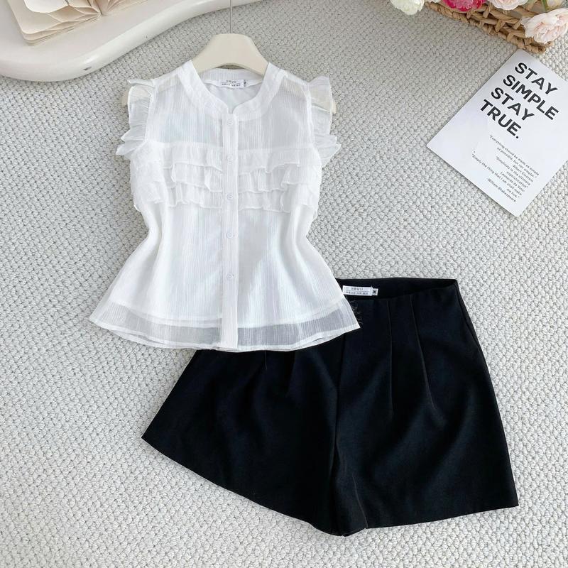ZUMY fashion set áo bèo ngực và quần short nữ công ở SETA80Q79 có bán rời áo và rời quần short
