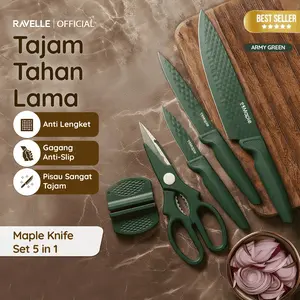 MAPLE  Pisau Set Dapur Pisau Daging Anti Lengket - Kitchen Knife Set Stainless Steel Kitchenware