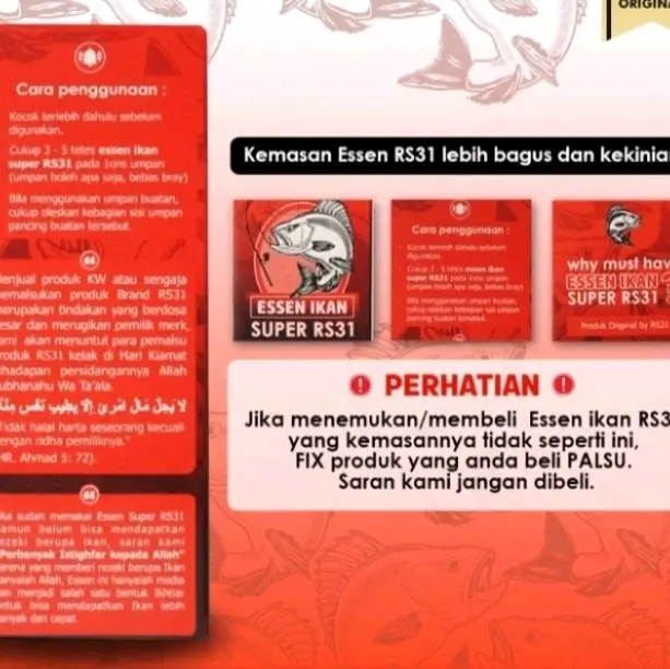 Essen RS31 Super Original Essence Pancing Aroma Amis Gurih 5x Lebih Cepat Strike Untuk Semua Jenis Ikan Umpan 3