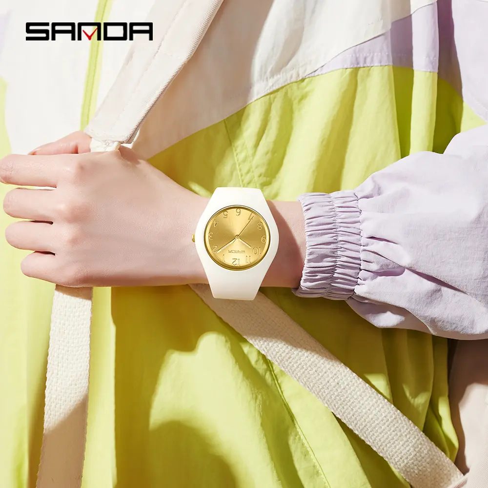 2024 Top Class Leisure Sports Watch Fashionable Women's Silicone Strap Men's Quartz Watch Waterproof Reno Masculino SANDA 6186