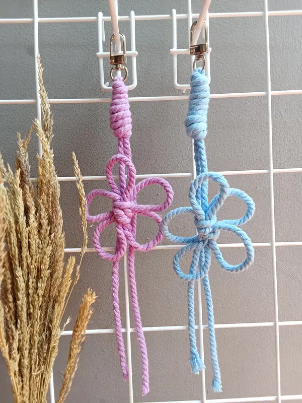 Gantungan Tas Macrame Gantungan Kunci Handmade gantungan  ransel Elegan Aksesoris Ganci Daisy 3